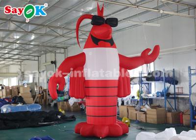 China Inflated Cartoon Characters 4m Red Outdoor Crawfish Inflatable Cartoon Characters For Lobster Festival for sale