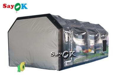 China Clear Inflatable Tent 8x4x3mH Black Portable Inflatable Air Tent Airtight Car Spray Booth for sale