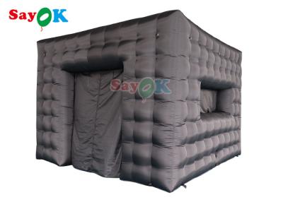 China Commercial Black Color Inflatable Air Tent Rental Structure Exhibition Inflatable Cube Tent for sale