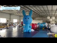 Rabbit Model Inflatable Cartoon Characters With RGB Led Lighting