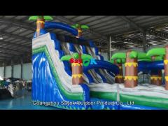 OEM Funny Blow Up Palm Tree Water Slide Inflatable Jumpers