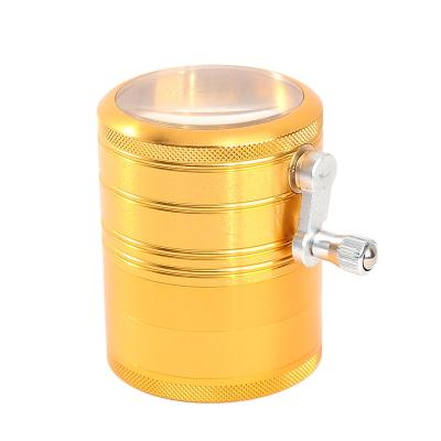 China Aluminum Operated Grinder Premium Aluminum Grinder for Herb Weed and Spice Hand Crank 4 Parts 2.5 Inch Weed Grinder for sale