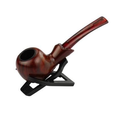 China Red Wooden Smoking Accessories Tobacco Smoking Pipes Holder Pipe Traditional Smoking Pipe for sale