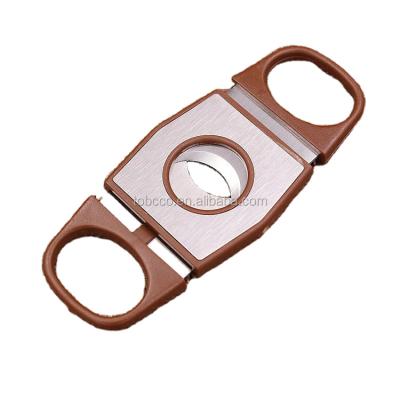 China Traditional Custom Logo Stainless Steel Cigar Knife Table Top Wholesale Cheap Cigar Cutter for sale