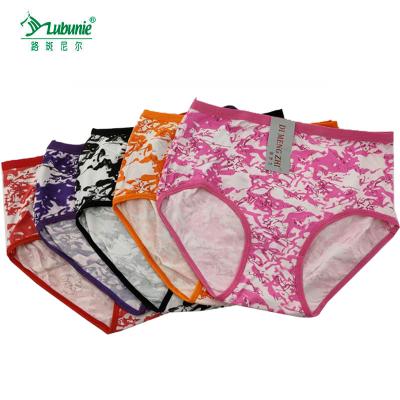 China Clearance Price Stock Antibacterial Cheap Ladies High Waist Printed Panties Plus Size for sale