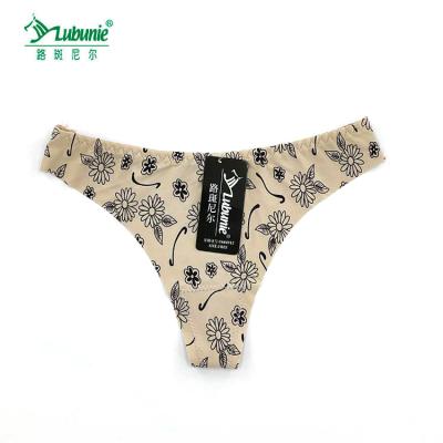 China New LUBUNIE Ladies Silk Seamless Panties G-String Women Antibacterial Models Sexy Underwear for sale