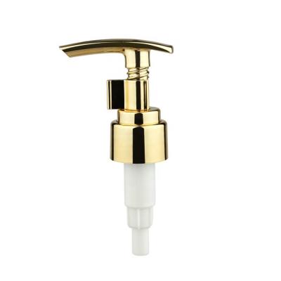 China Non Spill UV Gold Plastic Soap Dispenser Clip Lock Lotion Pump for sale