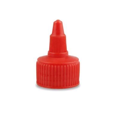 중국 Non Spill 24mm Twist Wall Soft Double Squeeze Red Plastic Bottle Spout Cap 판매용