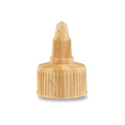 China Non Spill Top Cosmetic Plastic Capsule Cap Screw Cap Fashionable Closure Around Wooden Bright Smart Customized Non Spill 392350 for sale