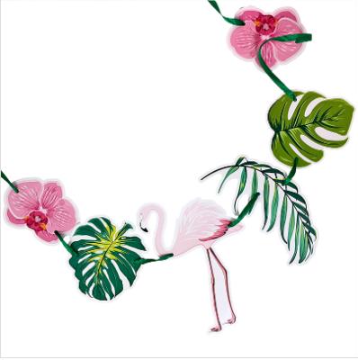 China Disposable GARLAND PAPER Flamingo Collection Summer Tableware Themed Party Supplies Decorations for sale