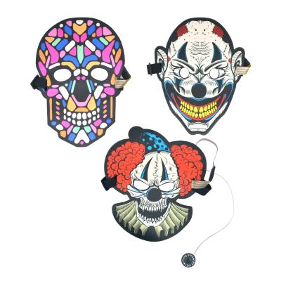 China Modern Halloween Decoration Party Supplies HW Festival Joker LED Mask Adult Kids Fun Dress Up for sale