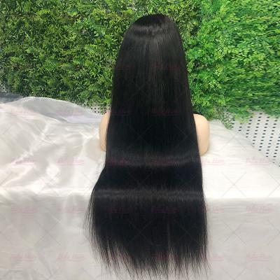 China Hd silky straight wave full lace wig with baby hair, 12a straight virgin hair 12a frontal wig, 40 inch brazilian hair wig lace front for sale