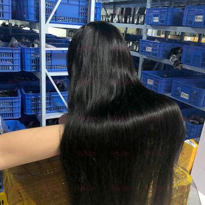 China 100% Raw Unprocessed Human Hair Lace Front Wig 13x4 Brazilian Virgin Human Hair Full Lace Front Wigs Silky Straight Human Hair Wigs for sale