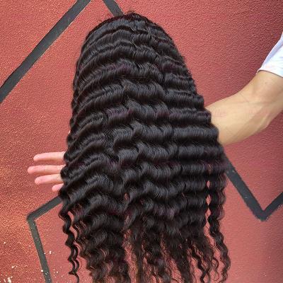 China Body Wave 10a Virgin Unprocessed Hair 40 Inches Long Hair Lace Wig Wholesale, Wigs HD Lace Pre Plucked Deep Wave Wig Hair 13x6 for sale