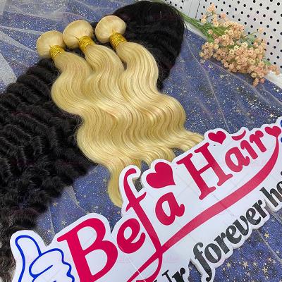 China 100% Human Hair Weave-Human Hair Wholesale, Grade 12a Weave Bundles Vendors, 100% Virgin Human Hair Russian 613 Blonde Hair Bundle for sale