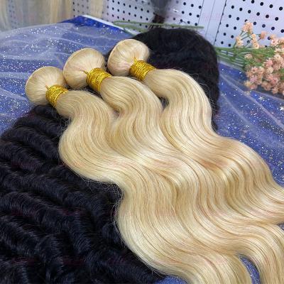 China Cheap 100% Human Hair 613 Blonde Bundles With Closure,Wholesale Grade 9a Virgin Hair,Blonde Bone Human Hair Extensions Vietnam Straight Hair for sale