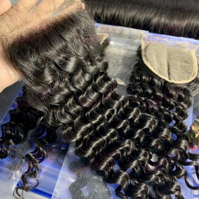 China Cuticle.No Gray Unprocessed Human Hair Wig 12a hd lace front virgin hair,curly frontal closure,4x4 lace frontal closure for sale