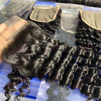 China Cuticle.No Gray Raw peruvian hair hd 5x5 wholesale closure hair closure, headbands with swiss lace hd closures and headbands for sale