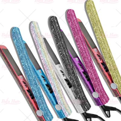 China Tool Kit High Quality Professional Hot High Heat Salon Flat Iron Shiny In Multiple Colors Blinged Out of Diamond Flat Iron for sale