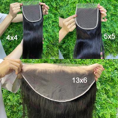 China Cuticle.No gray 4x4 5x5 13x4 13x6 hd lace headband, transparent swiss hd lace front, virgin hair lace frontal closure for sale