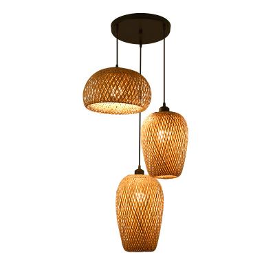 China Coastal Modern Lighting Led Chandeliers Bamboo Chandeliers Lamps Lantern Ceiling Modern Bamboo Luxury Hanging Lantern Pendant Light Fixture for sale