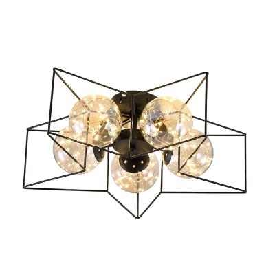 China Promotional Price LED Source Iron Bedroom Ceiling Lamp Luster Gold Living Room Ceiling Lamp Outdoor Mounted Luxury Modern Lamp for sale