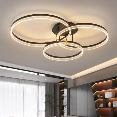 China Outdoor Mounted Modern Metal Circle Three Rings Designs Modern Home Lamp Support Dimmer Ceiling Lamp Simplicity Ceiling Lamp Spot Lighting for sale