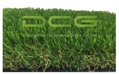 China Olive Shape Waterproof Artificial Grass No Infill 30mm Height 2 Layers Backing for sale