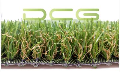 China PE Material Monofilament Artificial Grass For Yard , Fake Green Grass Olive Shape for sale