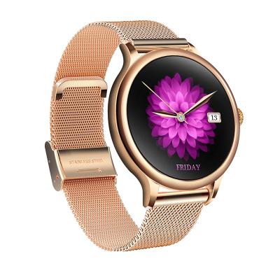 China Touch Screen Physiological Call Reminder Blood Pressure Oxygen Sedentary Sport Steps Stainless Steel Water Resistant Women Smart Watch 2021 for sale