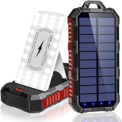 China Cheap Super Capacitor Solar Panel Charging Portable Charger Qi Power Fast Charging 30000Mah Solar Wireless Bank Consumer Electronics for sale