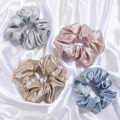 China Fashion Hair Accessories Custom 22MM Pure Mulberry Silk Scrunchies 5CM for sale