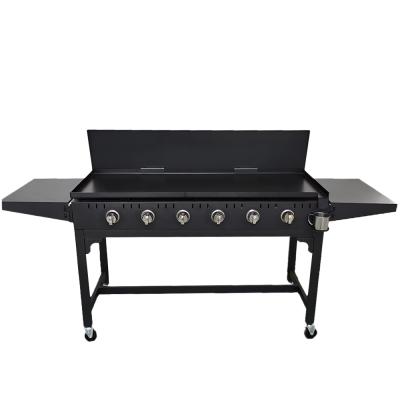 China Easily Gathered Outdoor 6-8 People GRILL 6 Burner Gas Grill Stand Up Flat Surface Propane Grill for sale