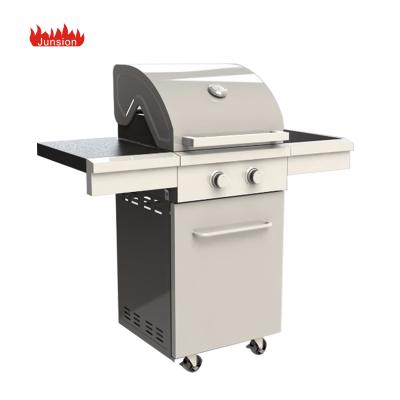 China Adjustable Size 2 Burner Gas Stainless Steel BBQ Grill for sale