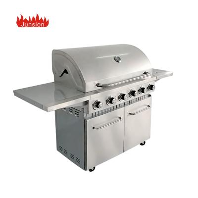 China Wholesale Easily Assembled Outdoor Smokeless Barbecue Equipment 6 Burners Gas BBQ Grill With Cover for sale