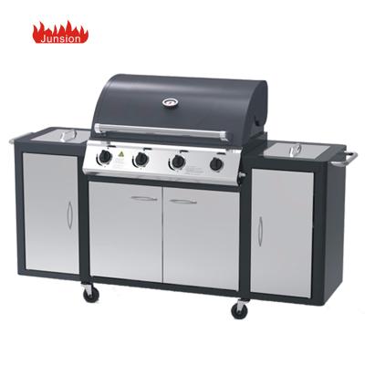 China Adjustable Camp Grill Quemador Gas Parrilla Size Outdoor Kitchen Barbecue for sale