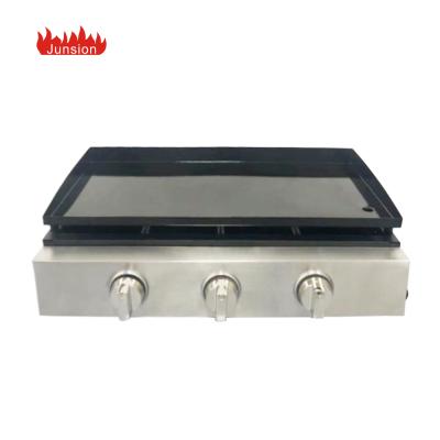 China Easily Assembled Portable Gas 3-Burner Table Grill Stainless Steel BBQ Grill For Outdoor Camping Picnic for sale