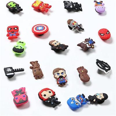 China Clog Charms Wholesale Cute Cookies Marvel Accessories Flat Back PVC Charms Handmade DIY Tiara Accessories Hair Clips Decoration for sale