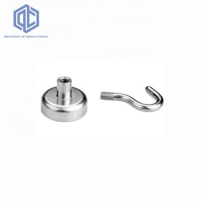 China industrial magnet ndfeb pot magnet with hook for sale