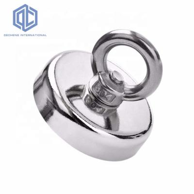 China Super Cheap Magnets Ring Monster Heavy Duty 600KG Rare Earth Industrial Magnet Fishing Big Size Strong Neodymium Threadtail Eye For Sale for sale