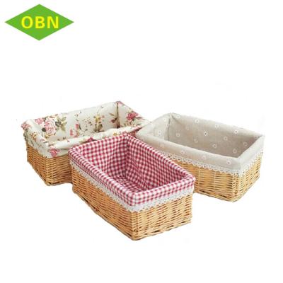 China Sustainable Cheap Weaving Wholesale Wicker Storage Baskets With Liner for sale