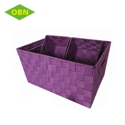 China Sustainable Hand - Woven Nylon Strap Storage Organizer Basket for sale