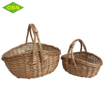 China Europe handmade natural custom empty willow wicker gift baskets for sale