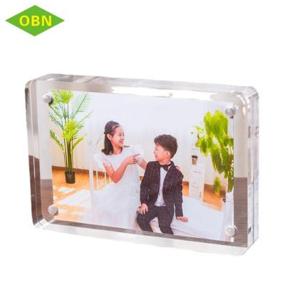 China Magnetic Double Sided Customized Decorative Transparent Magnetic Acrylic Photo Frame for sale