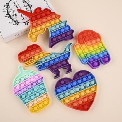 China Toy Amazon Hot Selling Fidget Funny Educational Toys Among Us Automatic Toy Rainbow Popping Push Bubble Fidget Toy for sale