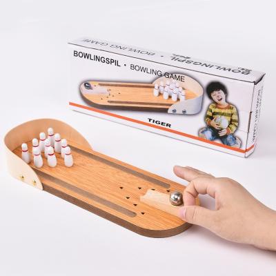 China Sports Toy Wholesale Factory Price Mini Bowling Pin Toy Sports Ball Kids Educational Game Wooden Rolling Toy for sale