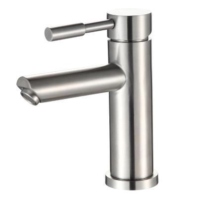 China Various Direction Faucets Round Table Single-hole Basin Faucet Bathroom 304 Stainless Steel Handle Faucet Faucet for sale