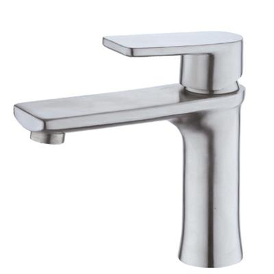 China Sense Faucets Wholesale Single Handle 304 Stainless Steel Large Single Hot And Cold Basin Faucet for sale