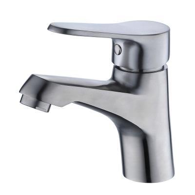 China Sense Faucets Manufacture Single Handle Stainless Steel Sink Faucet Bathroom Mixer Basin Faucet for sale