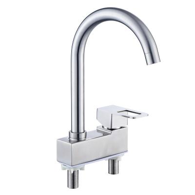 China Sense Faucets Wholesale Single Handle Cold Water Hole Faucet Single Bend Neck Kitchen Basin Faucet for sale